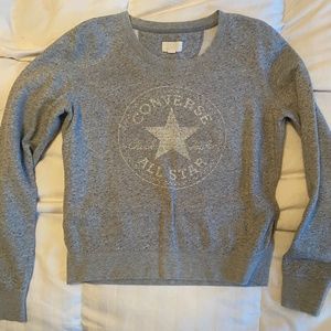 Women’s Medium CONVERSE All Star Grey crew neck knit sweatshirt